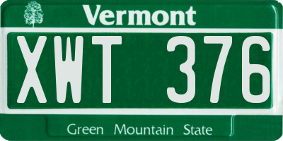 VT license plate XWT376