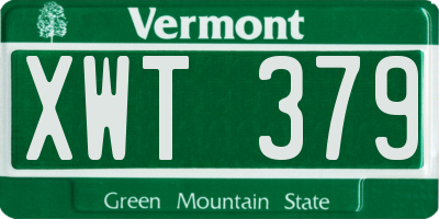 VT license plate XWT379