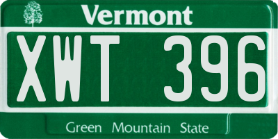 VT license plate XWT396