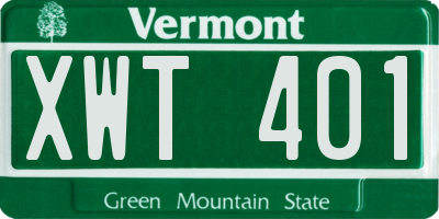 VT license plate XWT401