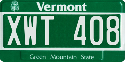 VT license plate XWT408