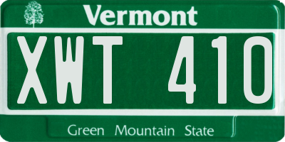 VT license plate XWT410