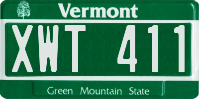 VT license plate XWT411