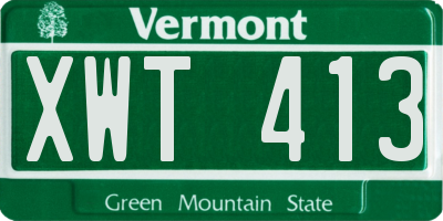 VT license plate XWT413