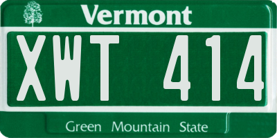 VT license plate XWT414