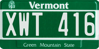 VT license plate XWT416