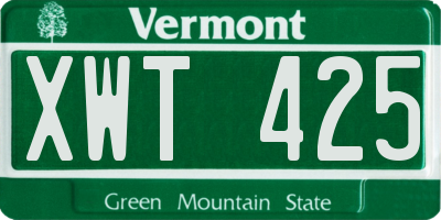 VT license plate XWT425