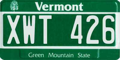 VT license plate XWT426