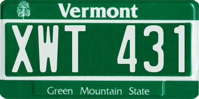 VT license plate XWT431