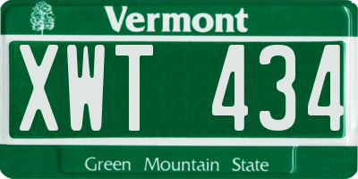 VT license plate XWT434