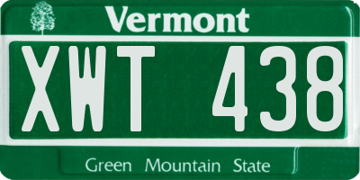 VT license plate XWT438