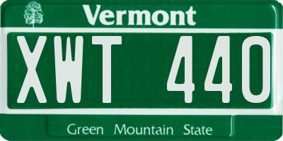 VT license plate XWT440