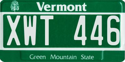 VT license plate XWT446