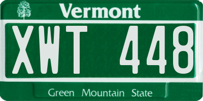 VT license plate XWT448