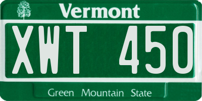 VT license plate XWT450