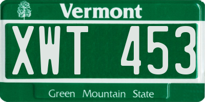 VT license plate XWT453