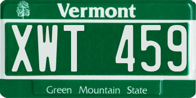 VT license plate XWT459