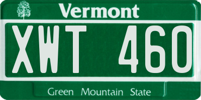 VT license plate XWT460