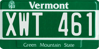 VT license plate XWT461