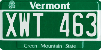 VT license plate XWT463