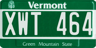 VT license plate XWT464