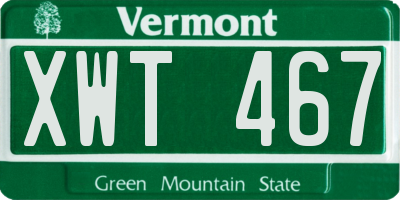 VT license plate XWT467