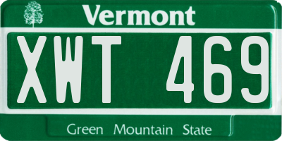 VT license plate XWT469