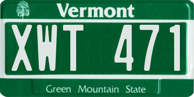 VT license plate XWT471