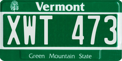 VT license plate XWT473