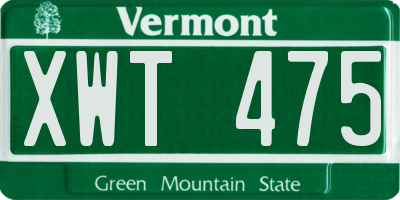 VT license plate XWT475