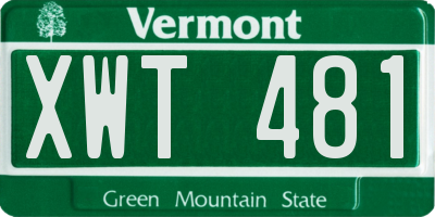 VT license plate XWT481