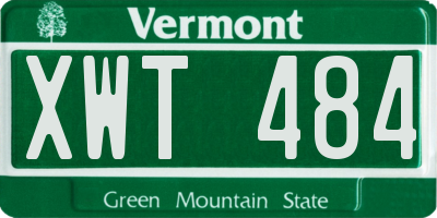 VT license plate XWT484