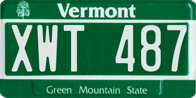 VT license plate XWT487