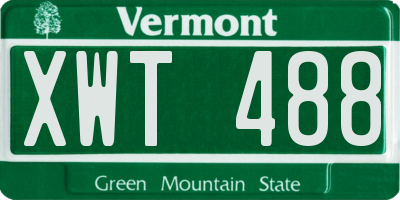 VT license plate XWT488