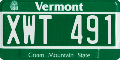 VT license plate XWT491