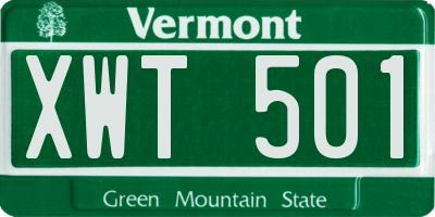 VT license plate XWT501