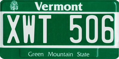 VT license plate XWT506