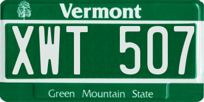 VT license plate XWT507