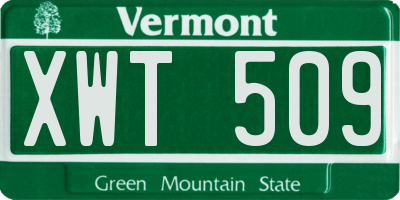 VT license plate XWT509