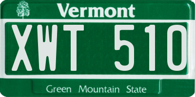 VT license plate XWT510