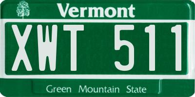 VT license plate XWT511