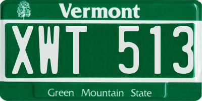 VT license plate XWT513