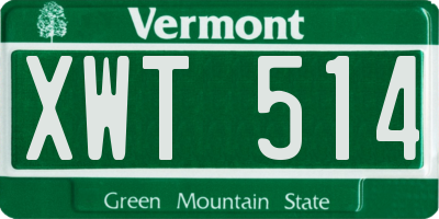 VT license plate XWT514