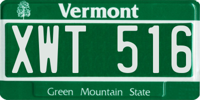 VT license plate XWT516