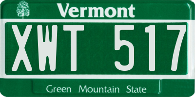 VT license plate XWT517