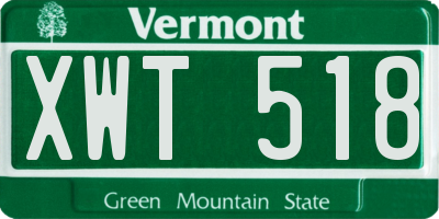 VT license plate XWT518