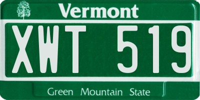 VT license plate XWT519
