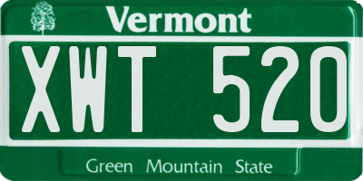 VT license plate XWT520