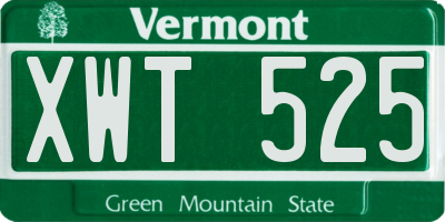VT license plate XWT525