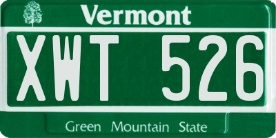 VT license plate XWT526